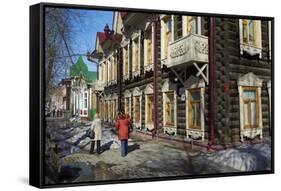 Wooden Architecture, Tomsk, Tomsk Federation, Siberia, Russia, Eurasia-Bruno Morandi-Framed Stretched Canvas