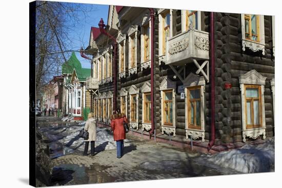 Wooden Architecture, Tomsk, Tomsk Federation, Siberia, Russia, Eurasia-Bruno Morandi-Stretched Canvas