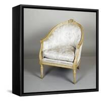 Wooden Armchair with Cream Lacquered Inserts Pink and Blue-Giuseppe Bonzanigo-Framed Stretched Canvas