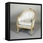 Wooden Armchair with Cream Lacquered Inserts Pink and Blue-Giuseppe Bonzanigo-Framed Stretched Canvas