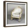 Wooden Armchair with Cream Lacquered Inserts Pink and Blue-Giuseppe Bonzanigo-Framed Giclee Print