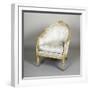 Wooden Armchair with Cream Lacquered Inserts Pink and Blue-Giuseppe Bonzanigo-Framed Giclee Print