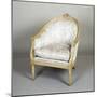 Wooden Armchair with Cream Lacquered Inserts Pink and Blue-Giuseppe Bonzanigo-Mounted Giclee Print