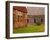 Wooden Barn and Old Stone Building in Rural New England, Maine, USA-Joanne Wells-Framed Premium Photographic Print