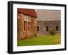 Wooden Barn and Old Stone Building in Rural New England, Maine, USA-Joanne Wells-Framed Photographic Print