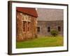 Wooden Barn and Old Stone Building in Rural New England, Maine, USA-Joanne Wells-Framed Photographic Print