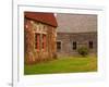 Wooden Barn and Old Stone Building in Rural New England, Maine, USA-Joanne Wells-Framed Photographic Print