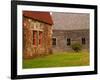 Wooden Barn and Old Stone Building in Rural New England, Maine, USA-Joanne Wells-Framed Photographic Print