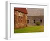 Wooden Barn and Old Stone Building in Rural New England, Maine, USA-Joanne Wells-Framed Photographic Print