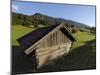 Wooden Barns Dot the Alpine Landscape, Near Garmisch-Partenkirchen and Mittenwald, Bavaria, Germany-Gary Cook-Mounted Photographic Print