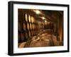 Wooden Barrels with Aging Wine in Cellar, Domaine E Guigal, Ampuis, Cote Rotie, Rhone, France-Per Karlsson-Framed Premium Photographic Print