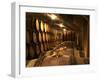 Wooden Barrels with Aging Wine in Cellar, Domaine E Guigal, Ampuis, Cote Rotie, Rhone, France-Per Karlsson-Framed Premium Photographic Print