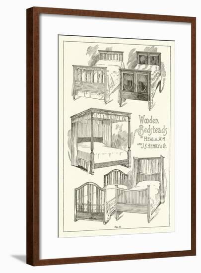 Wooden Bedsteads, by Heal and Son and J S Henry and Company-null-Framed Giclee Print