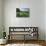 Wooden bench looking over green field countryside of High Weald on summer evening, Burwash-Stuart Black-Photographic Print displayed on a wall