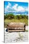 Wooden Bench overlooking a Florida wild Beach-Philippe Hugonnard-Stretched Canvas