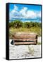 Wooden Bench overlooking a Florida wild Beach-Philippe Hugonnard-Framed Stretched Canvas