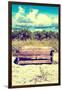 Wooden Bench overlooking a Florida wild Beach-Philippe Hugonnard-Framed Photographic Print