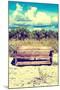 Wooden Bench overlooking a Florida wild Beach-Philippe Hugonnard-Mounted Premium Photographic Print