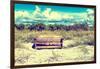 Wooden Bench overlooking a Florida wild Beach-Philippe Hugonnard-Framed Premium Photographic Print