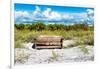 Wooden Bench overlooking a Florida wild Beach-Philippe Hugonnard-Framed Photographic Print