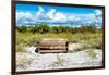 Wooden Bench overlooking a Florida wild Beach-Philippe Hugonnard-Framed Photographic Print