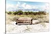 Wooden Bench overlooking a Florida wild Beach-Philippe Hugonnard-Stretched Canvas