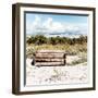 Wooden Bench overlooking a Florida wild Beach-Philippe Hugonnard-Framed Photographic Print