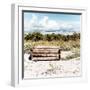 Wooden Bench overlooking a Florida wild Beach-Philippe Hugonnard-Framed Photographic Print