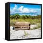 Wooden Bench overlooking a Florida wild Beach-Philippe Hugonnard-Framed Stretched Canvas