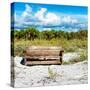 Wooden Bench overlooking a Florida wild Beach-Philippe Hugonnard-Stretched Canvas