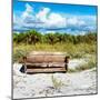 Wooden Bench overlooking a Florida wild Beach-Philippe Hugonnard-Mounted Photographic Print