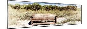 Wooden Bench overlooking a Florida wild Beach-Philippe Hugonnard-Mounted Photographic Print