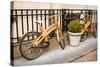 Wooden Bicycles in Amsterdam-Erin Berzel-Stretched Canvas