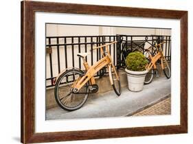 Wooden Bicycles in Amsterdam-Erin Berzel-Framed Photographic Print