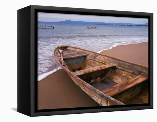 Wooden Boat Looking Out on Banderas Bay, The Colonial Heartland, Puerto Vallarta, Mexico-Tom Haseltine-Framed Stretched Canvas