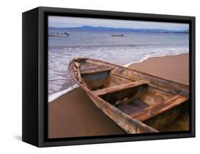 Wooden Boat Looking Out on Banderas Bay, The Colonial Heartland, Puerto Vallarta, Mexico-Tom Haseltine-Framed Stretched Canvas