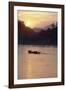 Wooden Boat on Mekong River at Sunset-Paul Souders-Framed Photographic Print