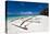 Wooden Boat on Tropical Beach with White Sand-pashapixel-Stretched Canvas