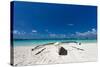 Wooden Boat on Tropical Beach with White Sand-pashapixel-Stretched Canvas