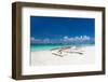 Wooden Boat on Tropical Beach with White Sand-pashapixel-Framed Photographic Print