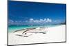 Wooden Boat on Tropical Beach with White Sand-pashapixel-Mounted Photographic Print