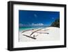 Wooden Boat on Tropical Beach with White Sand-pashapixel-Framed Photographic Print