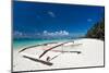 Wooden Boat on Tropical Beach with White Sand-pashapixel-Mounted Photographic Print