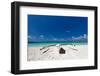 Wooden Boat on Tropical Beach with White Sand-pashapixel-Framed Photographic Print