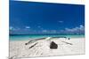 Wooden Boat on Tropical Beach with White Sand-pashapixel-Mounted Photographic Print