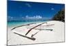 Wooden Boat on Tropical Beach with White Sand-pashapixel-Mounted Photographic Print