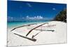 Wooden Boat on Tropical Beach with White Sand-pashapixel-Mounted Photographic Print