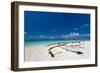 Wooden Boat on Tropical Beach-pashapixel-Framed Photographic Print