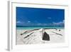 Wooden Boat on Tropical Beach-pashapixel-Framed Photographic Print