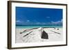 Wooden Boat on Tropical Beach-pashapixel-Framed Photographic Print